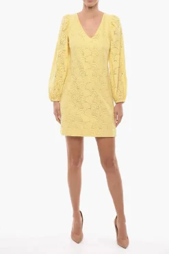 Mini Dress ANAIN in Pizzo con Manica a Sbuffo>Samsoe Samsoe Hot