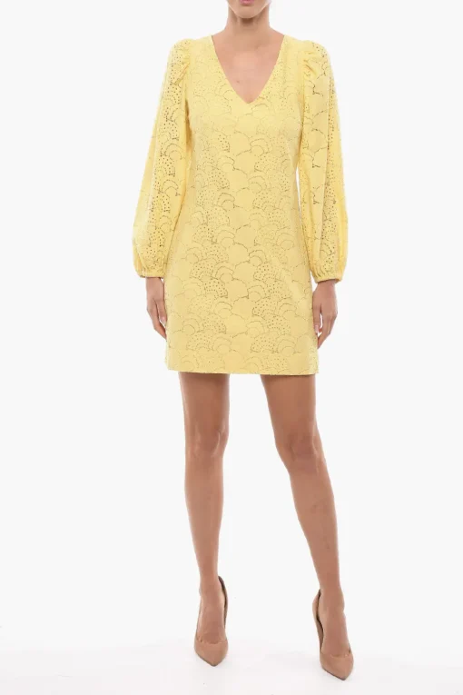 Mini Dress ANAIN in Pizzo con Manica a Sbuffo>Samsoe Samsoe Hot