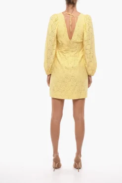 Mini Dress ANAIN in Pizzo con Manica a Sbuffo>Samsoe Samsoe Hot