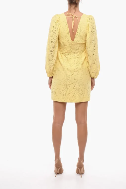 Mini Dress ANAIN in Pizzo con Manica a Sbuffo>Samsoe Samsoe Hot