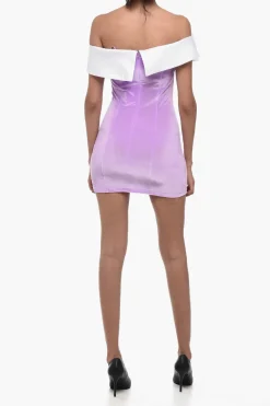 Mini Dress Attillato in Ciniglia con Maxi Fiocco>Adriana Hot Couture New