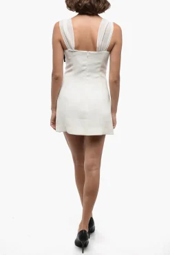 Fashion Mini Dress Cut-Out con Spalline in Crepe Donna Vestiti
