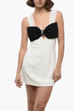 Fashion Mini Dress Cut-Out con Spalline in Crepe Donna Vestiti
