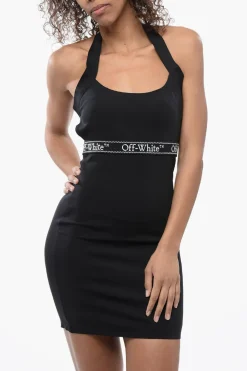 Mini Dress Halter Neck con Dettaglio Open Back></noscript>Off-White Hot