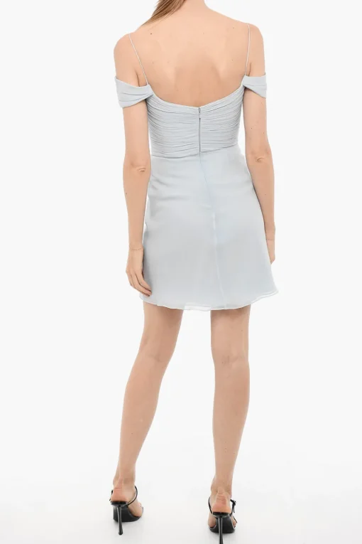 Mini Dress in Seta Drappeggiato>Costarellos Discount