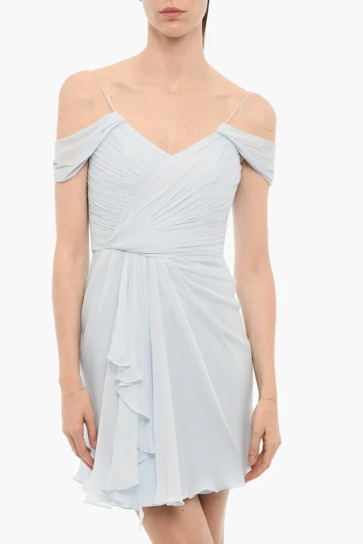 Mini Dress in Seta Drappeggiato>Costarellos Discount