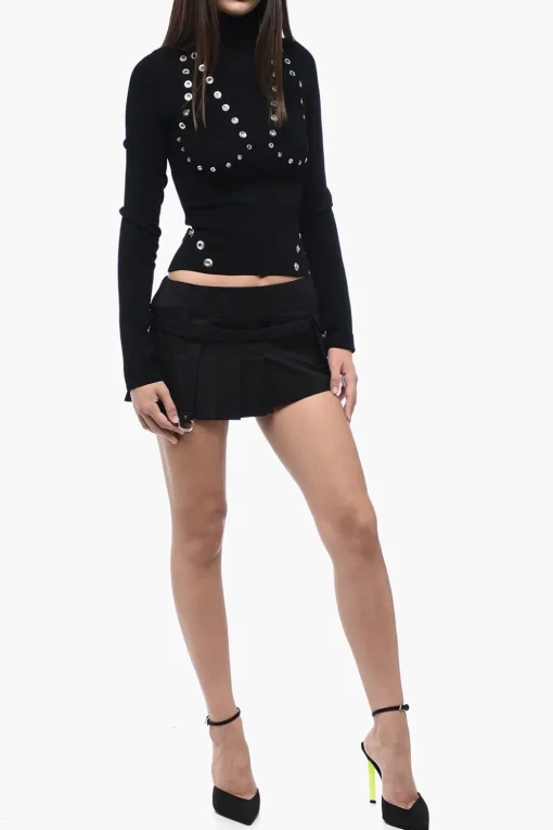 Best Mini Gonna Cargo Plisse con Dettaglio Fibbie Donna Gonne
