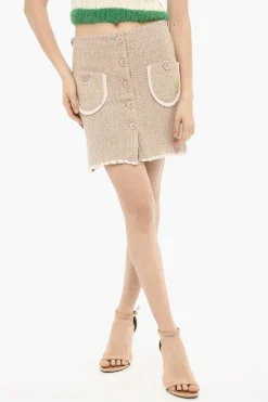 Online Mini Gonna CHIARA In Lurex con Bottoni Ornamentali Donna Gonne