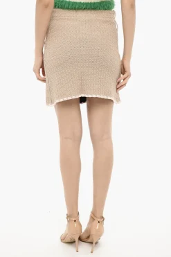Online Mini Gonna CHIARA In Lurex con Bottoni Ornamentali Donna Gonne