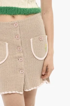 Online Mini Gonna CHIARA In Lurex con Bottoni Ornamentali Donna Gonne