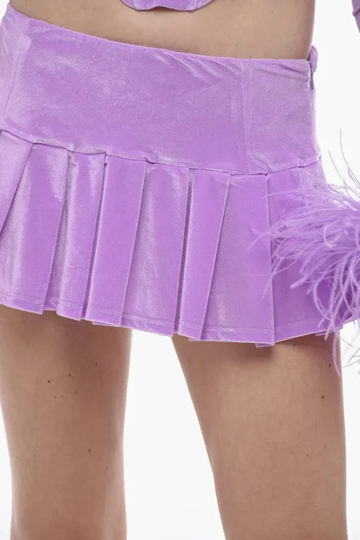 Mini Gonna In Ciniglia A Pieghe>Adriana Hot Couture Discount