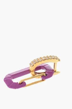 Clearance Mini Orecchino Singolo CHIARA In Oro Bianco 18K Con Strass Donna Gioielli