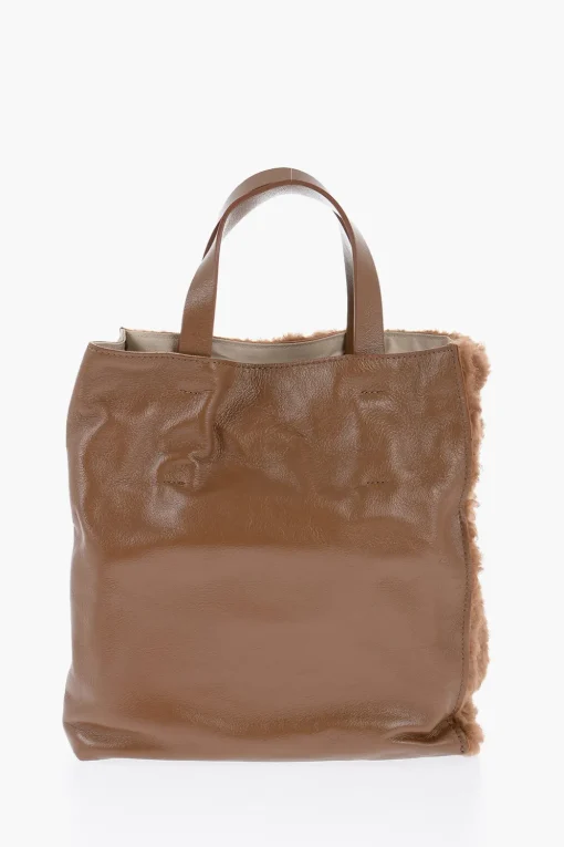Mini Tote Bag MUSEO con Dettaglio in Shearling>Marni Online