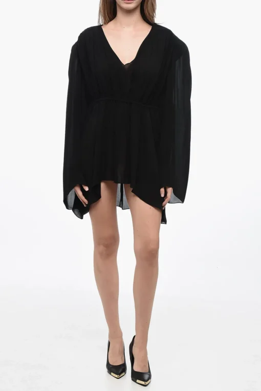Discount Mini Vestito in Seta con Dettagli Arricciati Donna Vestiti