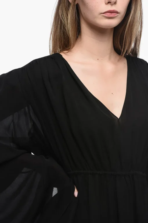 Discount Mini Vestito in Seta con Dettagli Arricciati Donna Vestiti