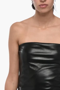 New Miniabito Strapless in Ecopelle Donna Vestiti