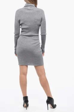Minidress a Collo Alto in Lana a Costine>Dsquared2 Clearance