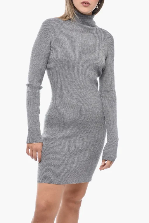 Minidress a Collo Alto in Lana a Costine>Dsquared2 Clearance