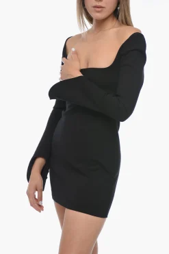 Sale Minidress a Maniche Lunghe con Scollo Squadrato Donna Vestiti