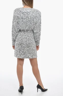 Minidress a Portafoglio in Paillettes>Rotate Hot