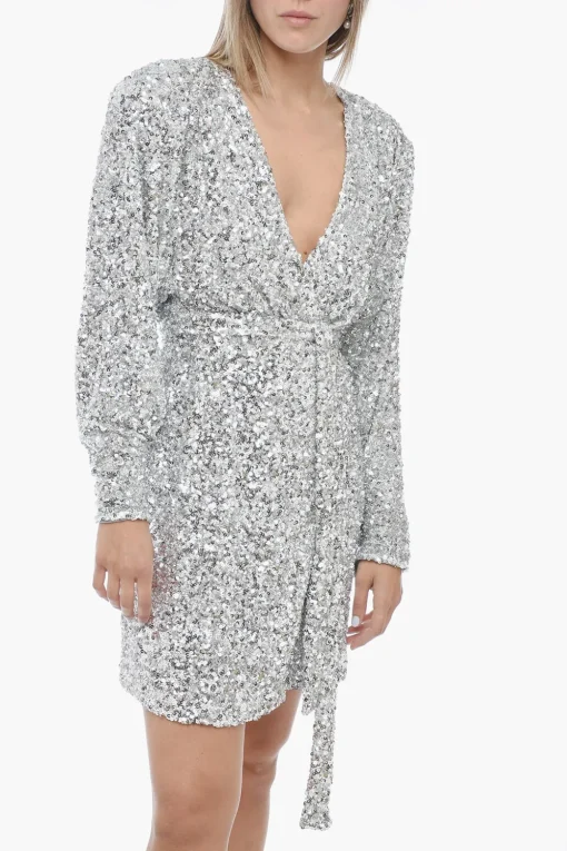 Minidress a Portafoglio in Paillettes>Rotate Hot