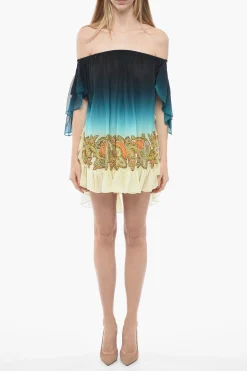 Minidress Drop-Shoulder in Seta con Motivo Degradè>Etro Hot