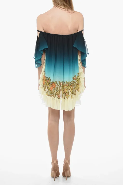 Minidress Drop-Shoulder in Seta con Motivo Degradè>Etro Hot