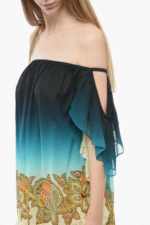 Minidress Drop-Shoulder in Seta con Motivo Degradè>Etro Hot