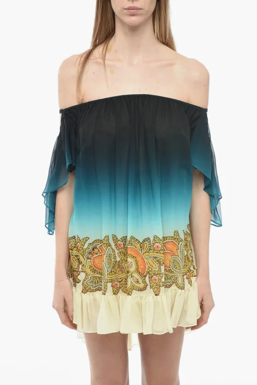 Minidress Drop-Shoulder in Seta con Motivo Degradè>Etro Hot