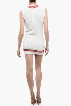 Minidress in Cotone Aran con Scollo a V>Autry Clearance
