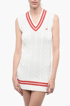 Minidress in Cotone Aran con Scollo a V></noscript>Autry Clearance