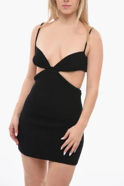 Discount Minidress in Maglia a Costine con Cut-outs Donna Vestiti