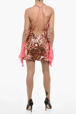 MiniDress In Paillettes con Dettaglio In Seta>Dsquared2 Sale