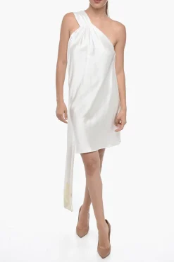 Sale Minidress in Satin con Design Halter Neck Donna Vestiti
