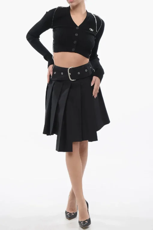 Fashion Minigonna A Pieghe ASYM Con Fibbia Maxi Donna Gonne