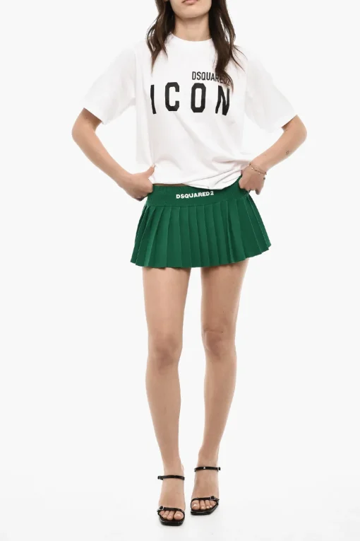 Sale Minigonna a Pieghe con Logo Donna Gonne