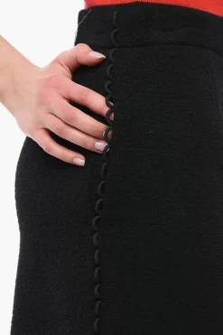 Best Minigonna a Tubino in Misto Lana con Profili Decorati Donna Gonne