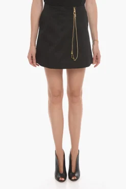 Minigonna a Vita Alta con Chiusura Zip Decentrata>AZ Factory Outlet
