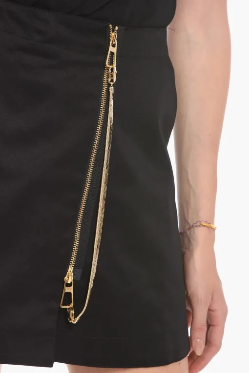 Minigonna a Vita Alta con Chiusura Zip Decentrata>AZ Factory Outlet