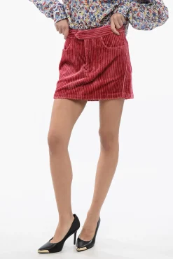 Minigonna a Vita Bassa in Velluto a Coste>Isabel Marant Outlet