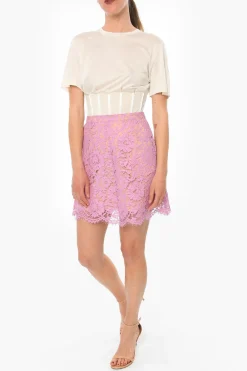 Minigonna Aderente in Pizzo con Sottoveste></noscript>Super Blond New