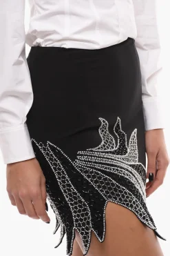 Minigonna Asimmetrica con Perline e Paillettes></noscript>Rotate Best