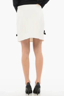 Fashion Minigonna BOW & SLIT con Fiocchi a Contrasto Donna Gonne