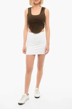 Sale Minigonna CAPRI in Cotone Stretch a Coste Donna Gonne