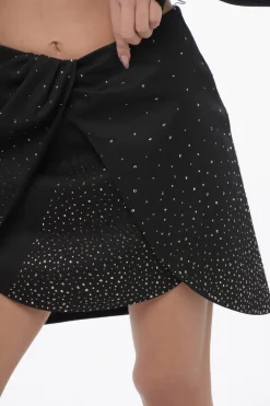 Fashion Minigonna Doppio Strato TWIST Con Strass Donna Gonne