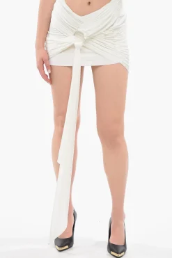 New Minigonna FRAN in Jersey Drappeggiata con Dettaglio Metallico Donna Gonne