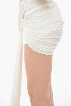 New Minigonna FRAN in Jersey Drappeggiata con Dettaglio Metallico Donna Gonne