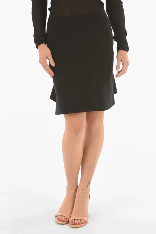 Minigonna Godets in Lana Stretch con Elastico in Vita>Bottega Veneta Hot