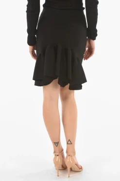 Minigonna Godets in Lana Stretch con Elastico in Vita>Bottega Veneta Hot