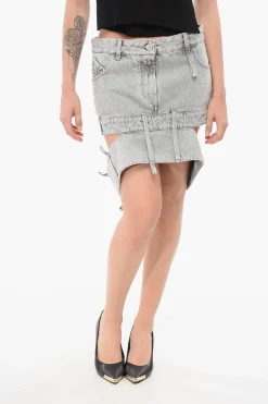 Minigonna in Denim con Cut-out>The Attico Best